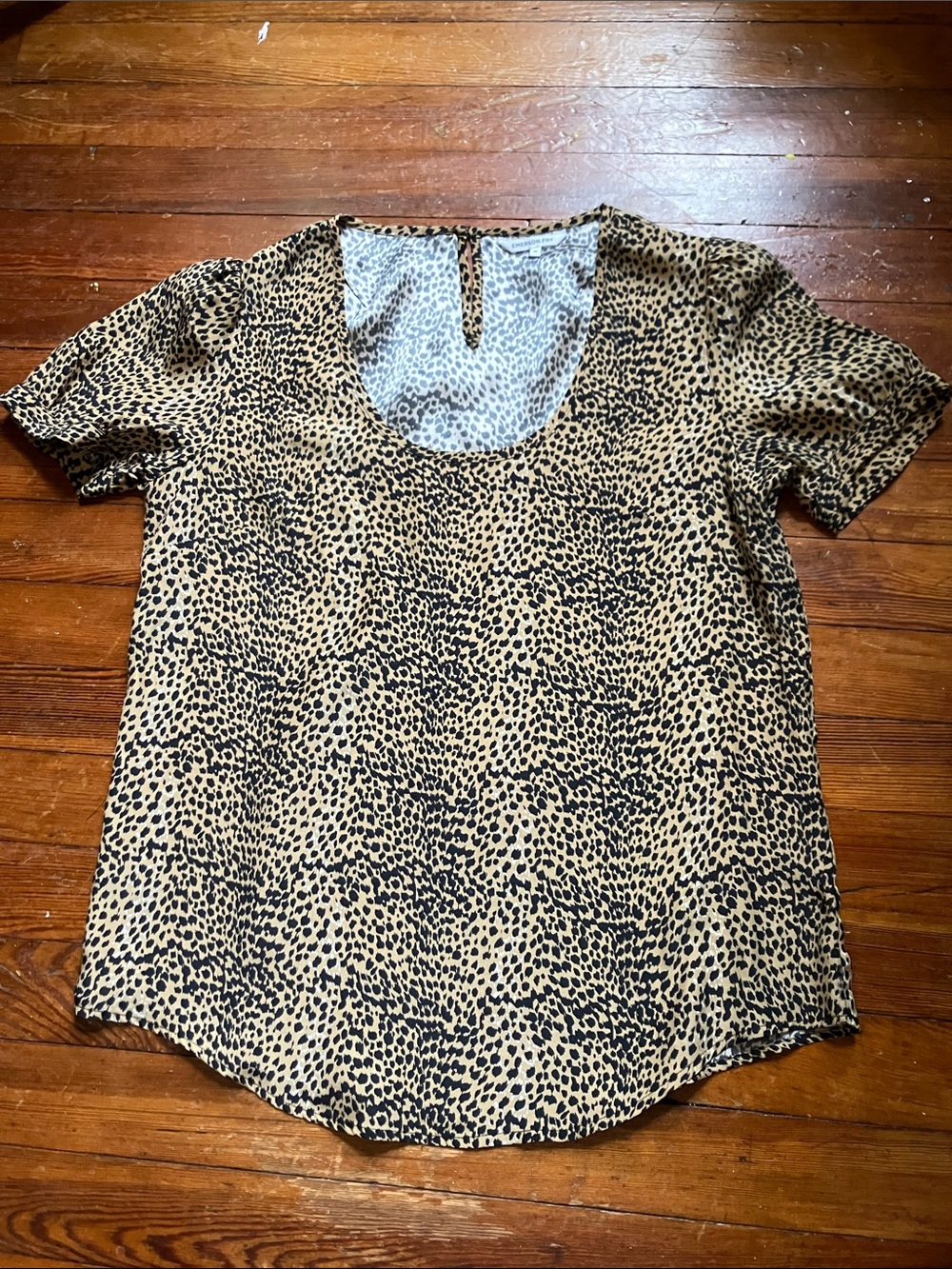 Emerson Fry 100% Silk Leopard Blouse